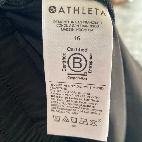 Athleta black wide leg nylon pants - size 16 - elastic back - great condition - Picture 6 of 8